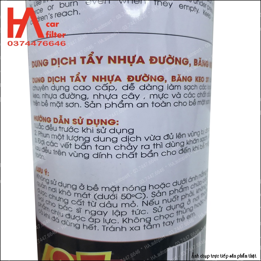 Bình xịt 3T tẩy keo, nhựa đường, băng dính trên bề mặt nội thất và ngoại thất ô tô. Chất lượng nhập khẩu Hàn Quốc.