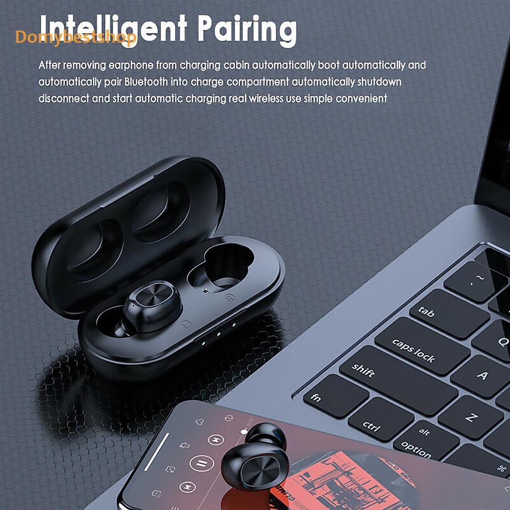 buy↬B5 TWS Wireless BT5 Durable 0 In-ear Creative Touch Control Mini Headset with Charging Case