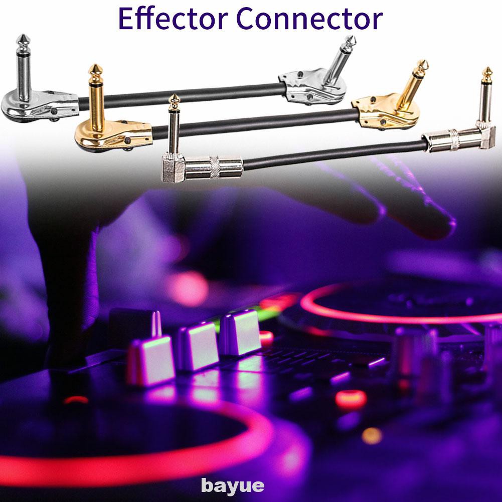 30cm Home Low Noise Musical Copper Wire Audio Right Angle Stage Black Mixer Amplifier Guitar Effect Cable