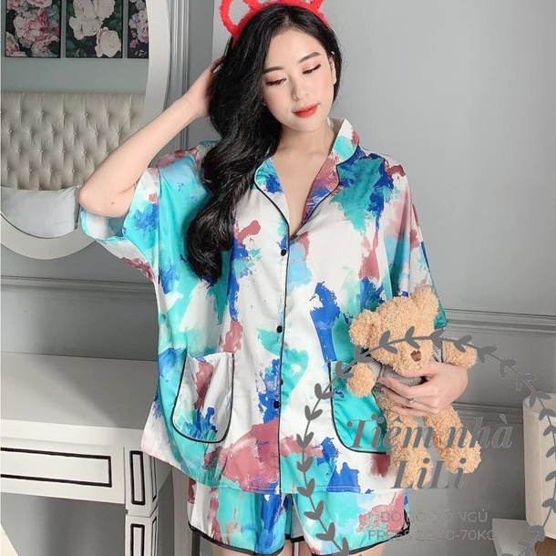 Tổng hợp Đồ bộ nữ pijama mặc nhà quần dài, đùi tay lửng cánh dơi chất liệu Mango freesize | BigBuy360 - bigbuy360.vn