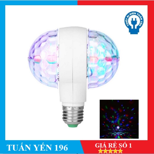 [GIÁ HỦY DIỆT] Đèn Led Cầu Xoay 2 Đầu 360 + Kèm Đuôi Đèn Có Dây