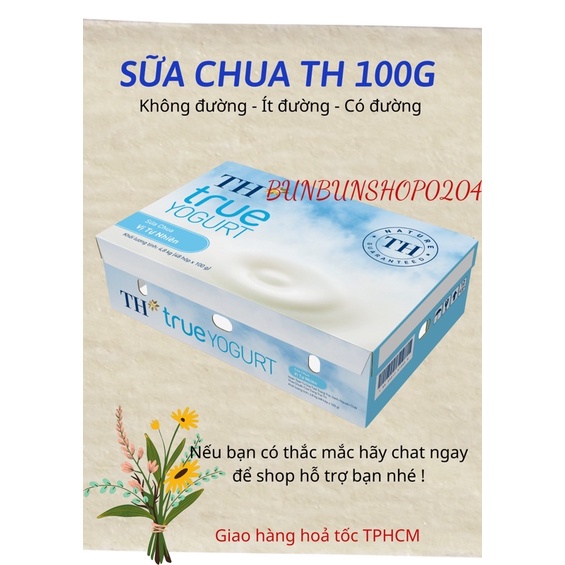 Thùng sữa chua TH TRUE MILK KHÔNG ĐƯỜNG/ ÍT ĐƯỜNG/ CÓ ĐƯỜNG/ NHA ĐAM 48 hộp