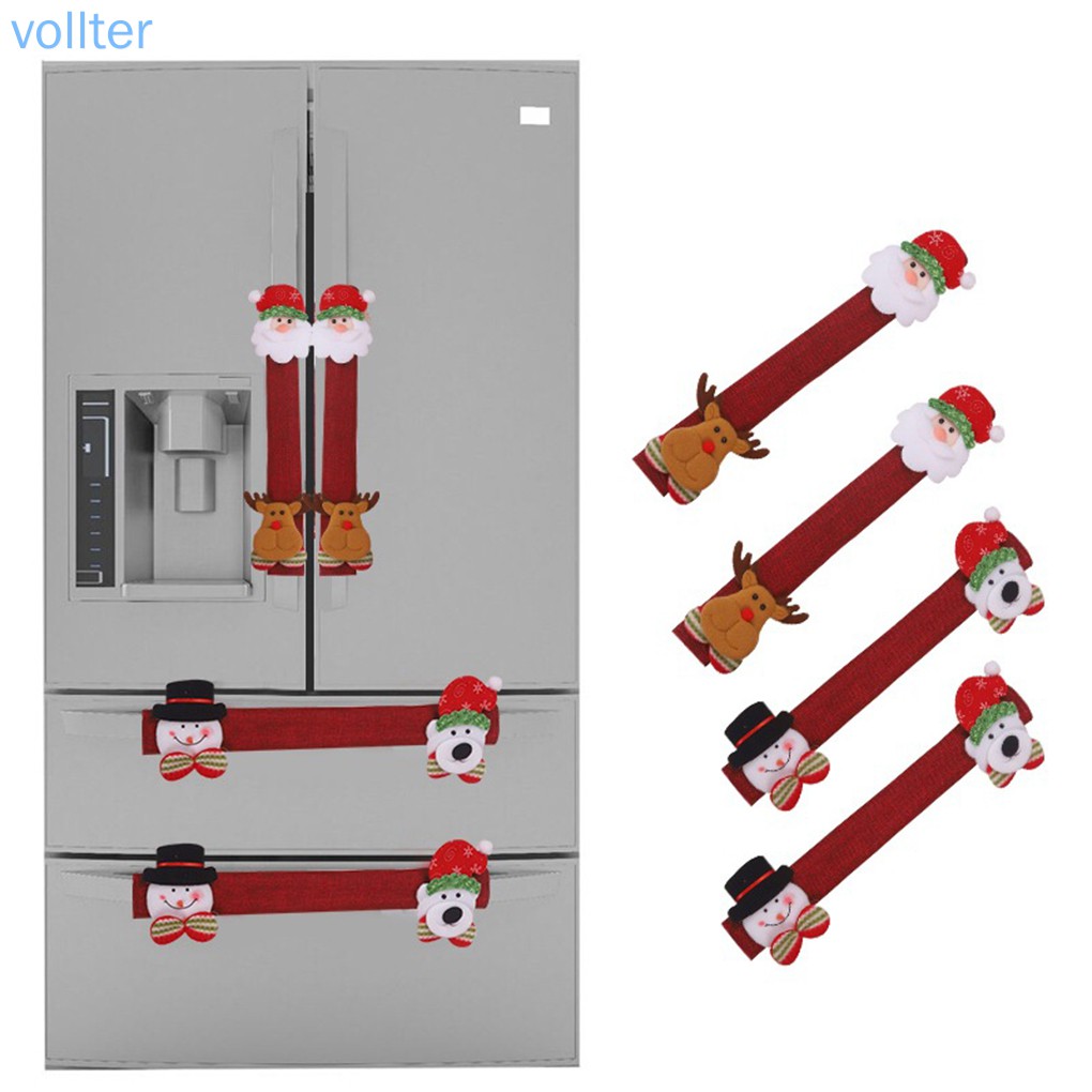 Set 4 Miếng Bọc Tay Cầm Tủ Lạnh Phong Cách Giáng Sinh