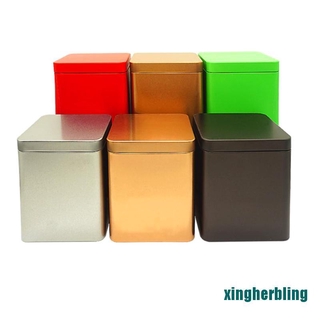 Hộp thiếc hình vuông rỗng đa dụng dùng để đựng trà