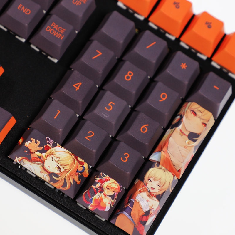Genshin Impact Keycap Cherry Profile Chủ đề Naganohara Yoimiya Anime Keycap PBT Thuốc nhuộm 5 mặt Thăng hoa Bàn phím cơ Keycap 104 Phím