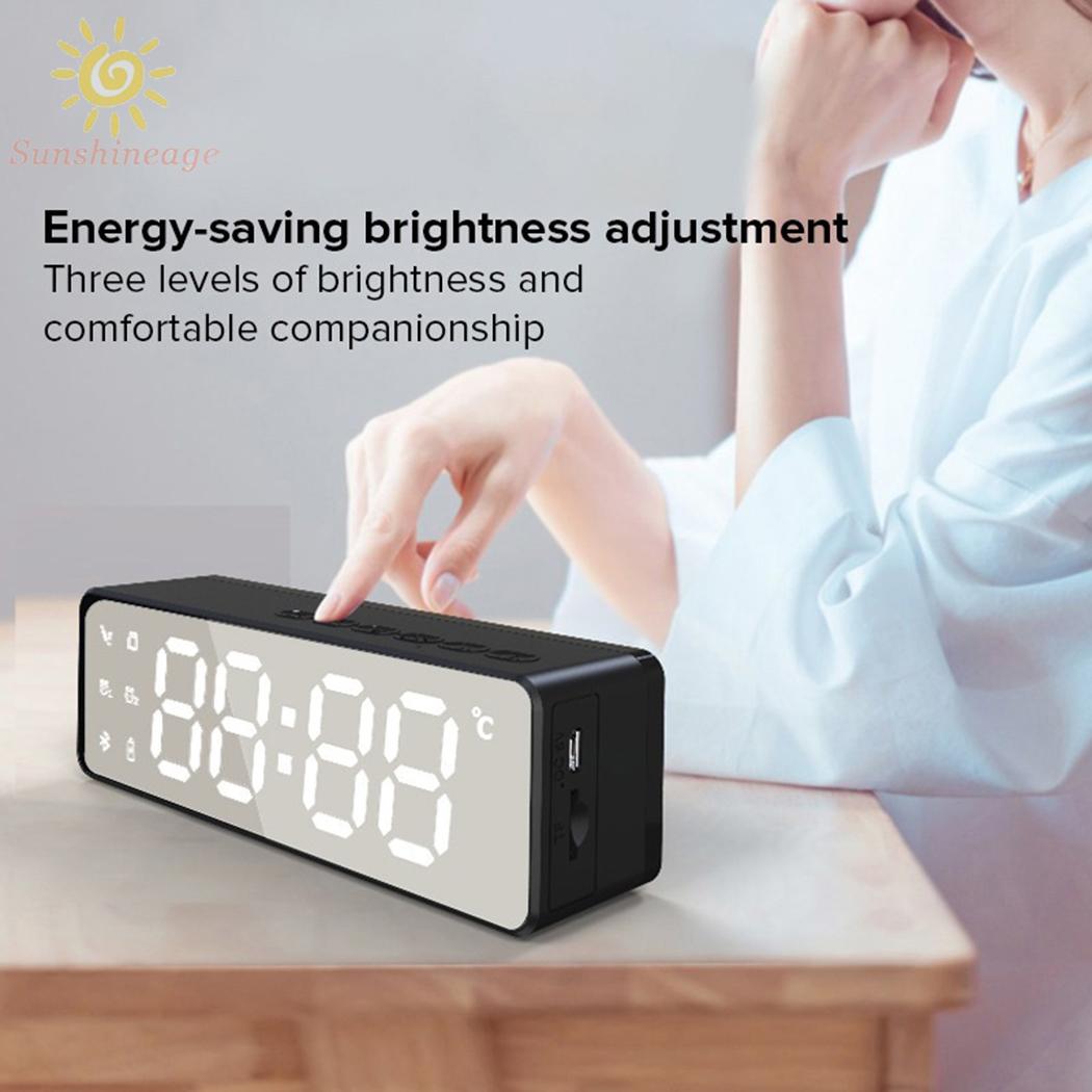 Loa Bluetooth Không Dây Tích Hợp Đồng Hồ Báo Thức Màn Hình Led