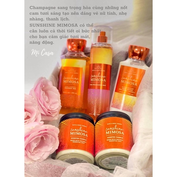 Bộ sản phẩm Bath and Body Works hương thơm Sunshine Mimosa