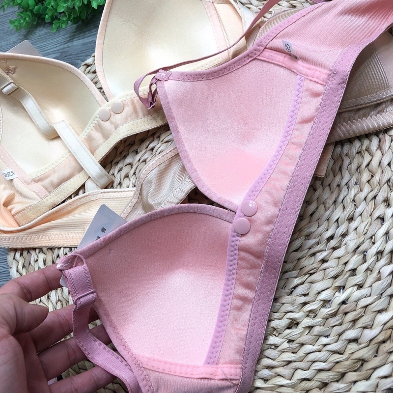Áo ngực bầu cho con bú không gọng 668 , 100% cotton mềm mại ,mở cúc tiện cho con bú