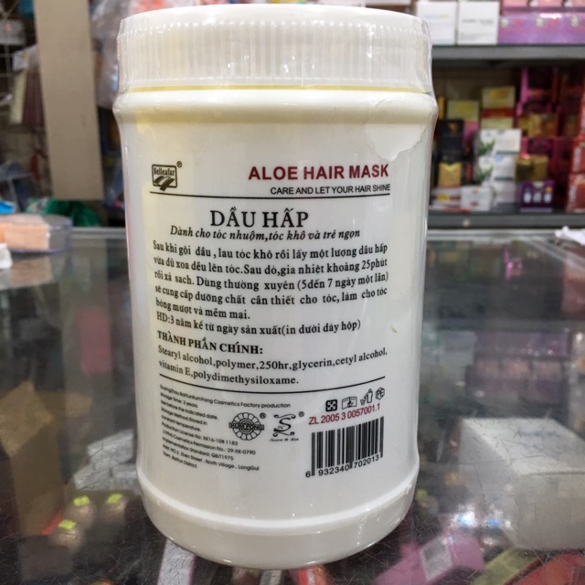Dầu hấp J & B Aloe Hair Mask dành cho tóc nhuộm, khô và chẻ ngọn 1kg