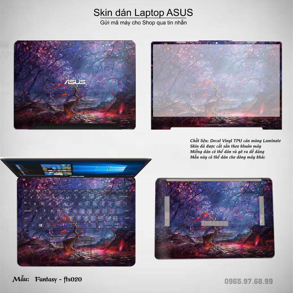 Skin dán Laptop Asus in hình Fantasy _nhiều mẫu 3 (inbox mã máy cho Shop)