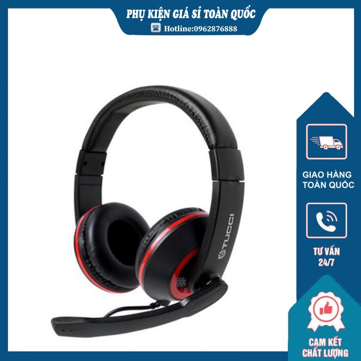 Tai Nghe Nhạc Headphone Gaming Chụp Tai Có Dây Tucci X5 Tai Nghe Game Thủ Có Mic Máy Vi Tính Laptop Pc