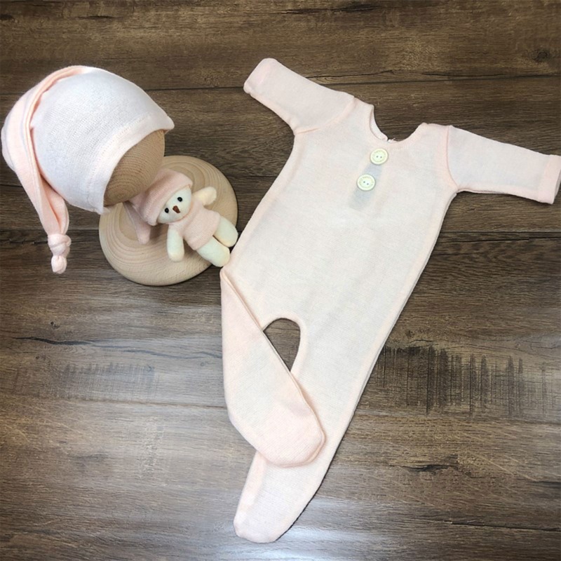 Bộ 3 Món Áo Liền Quần Tay Dài + Nón Xinh Xắn Cho Búp Bê Se