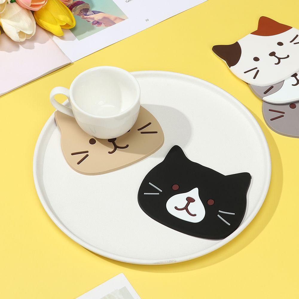 JANE Đế Lót Ly Bằng Silicone Chịu Nhiệt Chống Trượt Họa Tiết Hoạt Hình Dễ Thương
