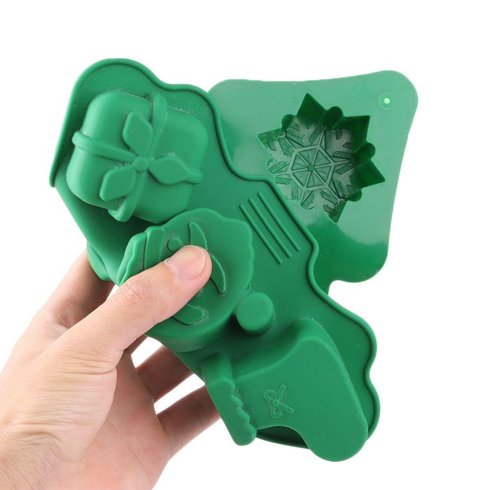 KRNY Khuôn Silicone Làm Bánh &amp; Xà Phòng Hình Người Tuyết &amp; Ông Già Noel