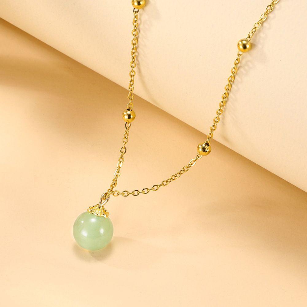 FORBETTER Vòng Cổ Choker Chất Liệu Thép Titan Đính Hạt Đơn Giản Phong Cách Trung Hoa Cổ Điển Cho Nữ