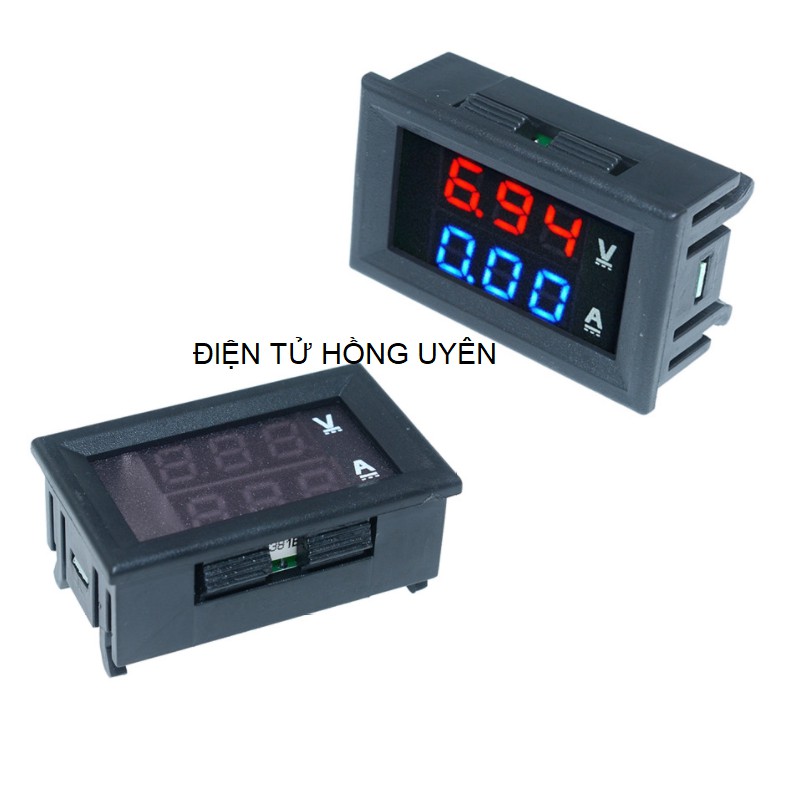 Đồng hồ vừa đo Vôn vừa đo Ampe 0V - 100V. Vôn kế - Ampe kế Báo điện áp và dòng tải của thiết bị, làm báo bình acquy pin