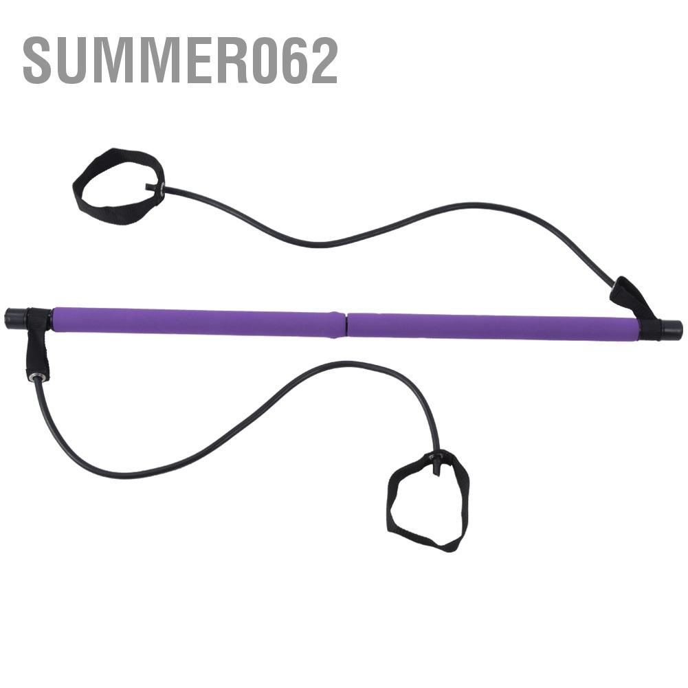 Summer062 Thanh Pilates di động Thanh chống dính Yoga Dây đeo đa chức năng Tại nhà Thể dục thể thao Đào tạo Dây đàn hồi Thiết bị tập thể dục Màu tím