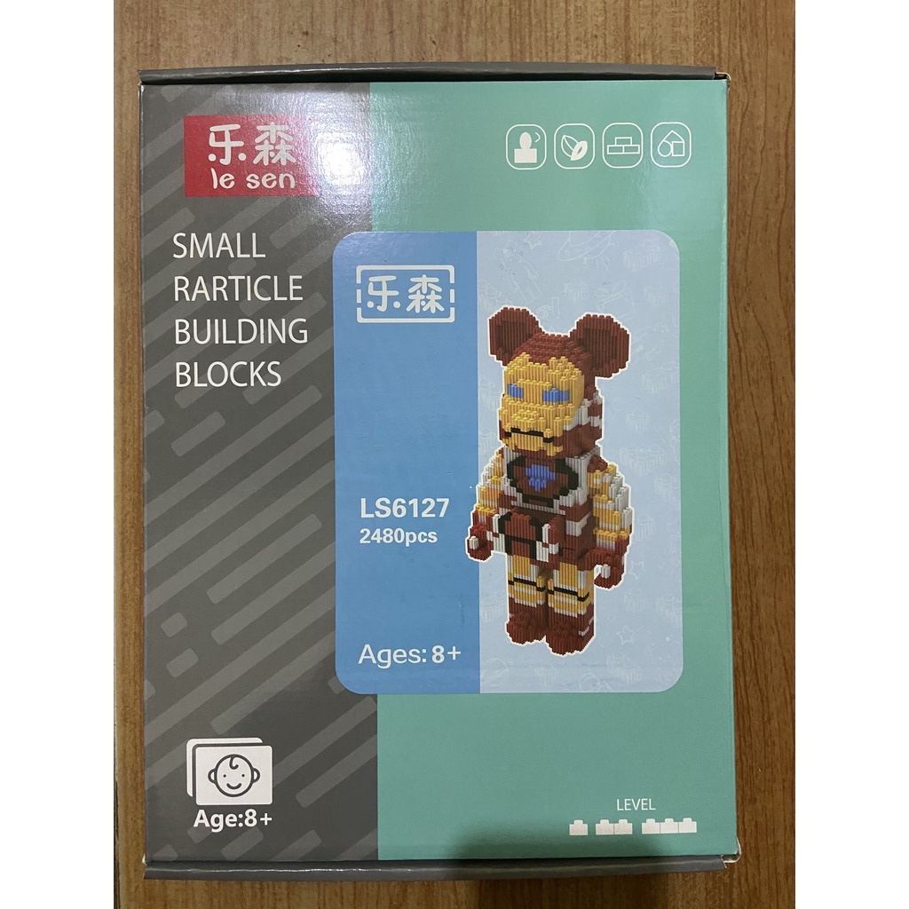 Đồ chơi ironman jinx phi hành gia Gấu Bearbrick lắp ráp mô hình cỡ lớn bear brick  - iron man 36