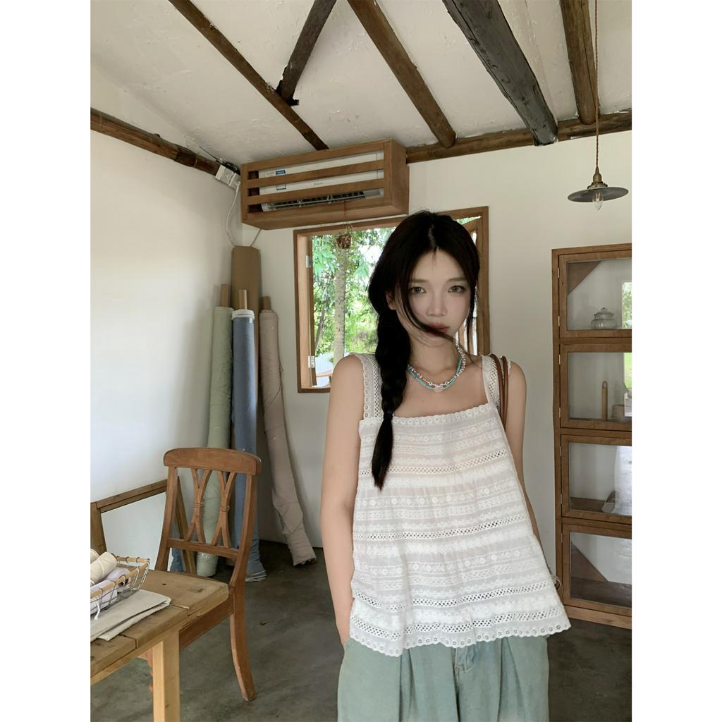 Áo Tank Top Cổ Vuông Dáng Rộng Thời Trang Mùa Hè Cho Nữ