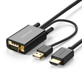 Cáp chuyển vga sang hdmi có tích hợp audio 2m màu đen ugreen 30840 mm120