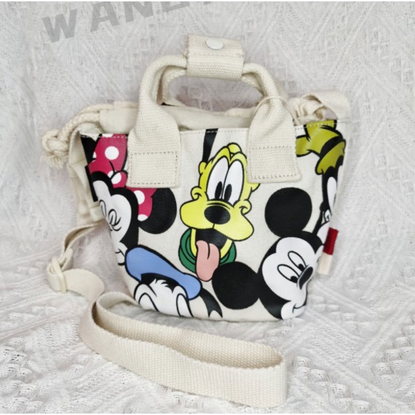 [Hàng Sẵn] Túi Xách Vải Canvas Đeo Chéo Mickey Disney hàng Za.ra Xuất Dư