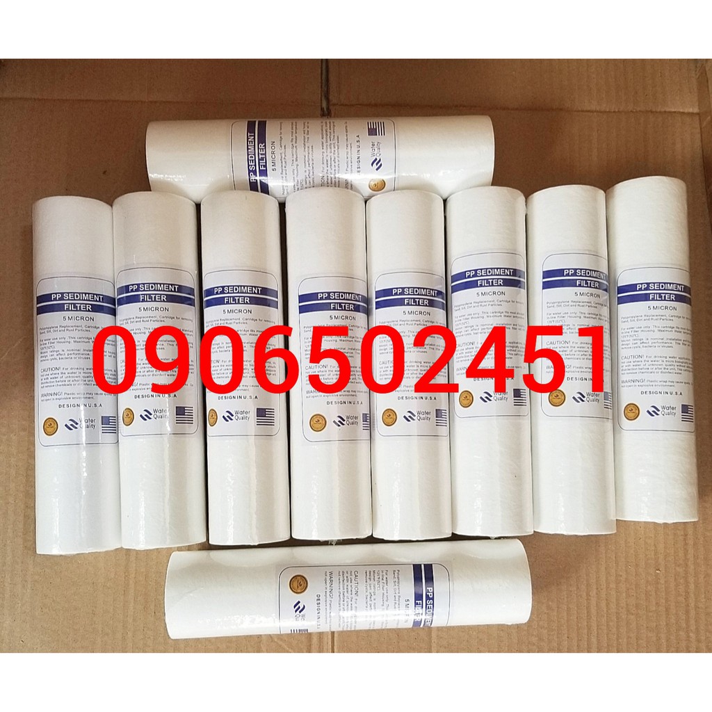 (Ảnh thật) Bộ 10 lõi lọc nước số 1 PP 10inch dùng cho các loại máy lọc nước kangaroo,karofi,sunhose, aqua, yamato....