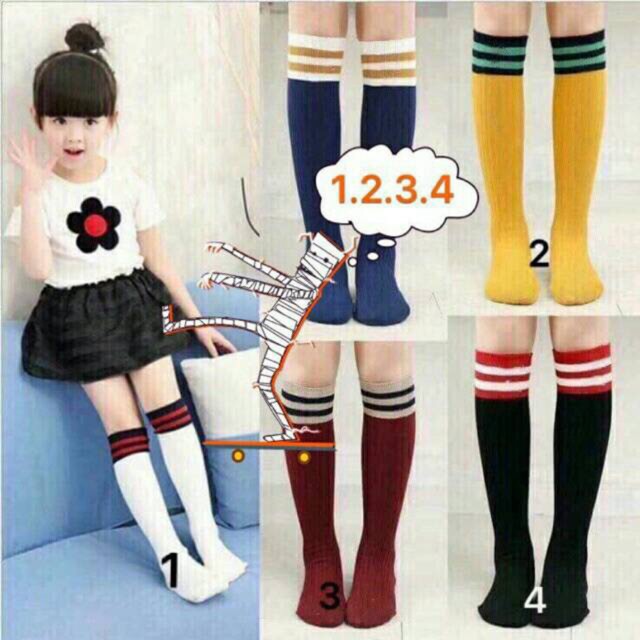 Combo 5 đôi tất dài cho bé freesize 3-8 tuổi