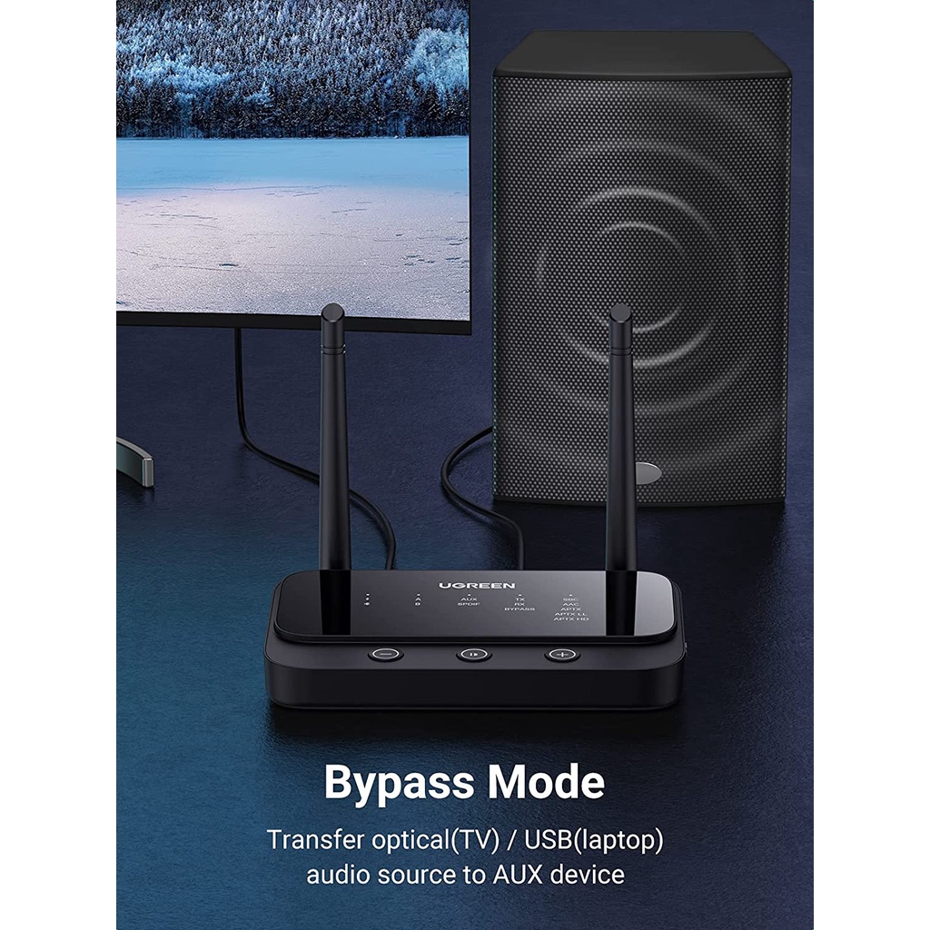 Bộ thu phát Bluetooth 5.0 UGREEN 20140 | 2 chế độ RX và TX | Khoảng cách sử dụng lên đến 100m | Bảo hành 18 tháng 1 đổi1