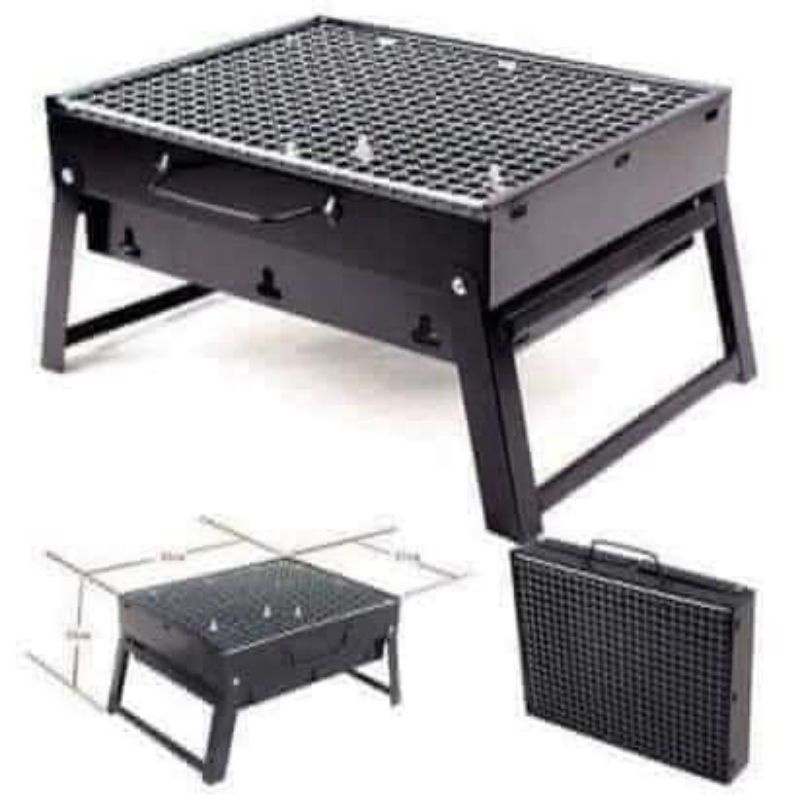 Bếp nướng than hoa BBQ ngoài trời cao cấp,Bếp nướng than hoa vuông nhỏ gọn khi mang đi du lịch