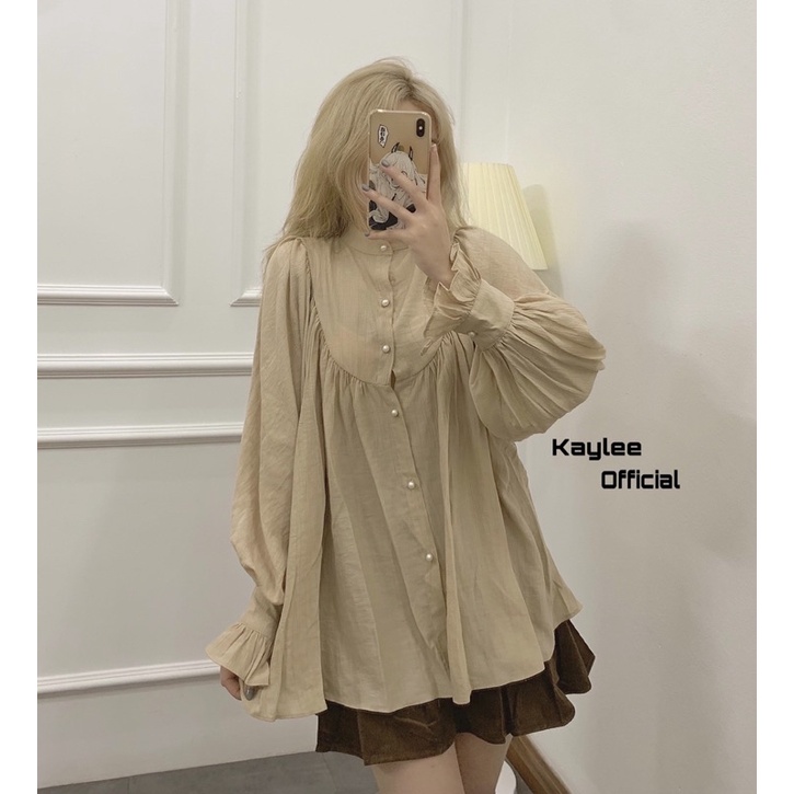 Sơ Mi Tơ Babydoll Ulzzang Hàng QC ảnh thật cận chất Kaylee