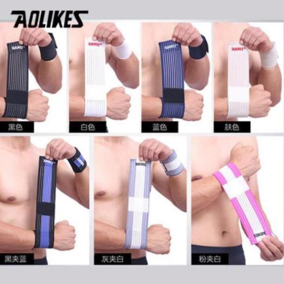 [Free ship] 2 chiếc Phụ Kiện Gym Aolikes băng quấn got chân và cổ tay thun sọc (1527) TPBS