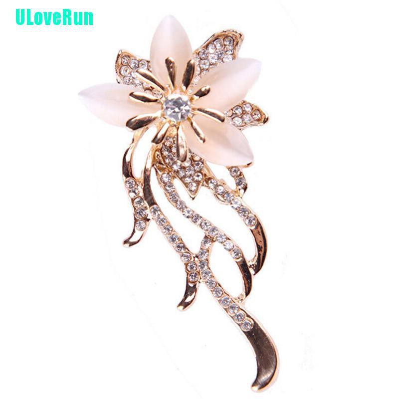 Ghim Cài Áo Hình Hoa Đính Đá Opal Thời Trang Cho Nữ