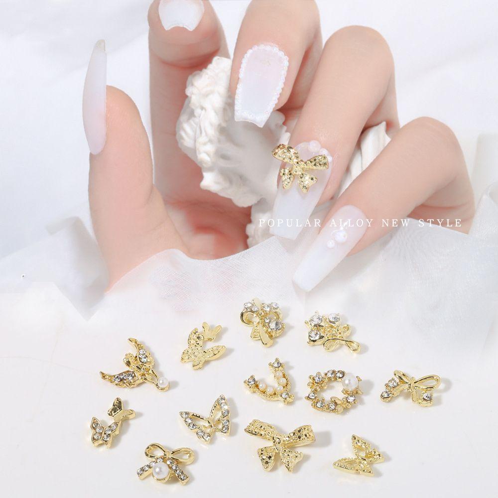Phụ Kiện Trang Trí Móng Tay Hình Nơ Bằng Hợp Kim Xinh Xắn|Đồ Trang Trí Thiết Kế Độc Đáo Sáng Tạo
