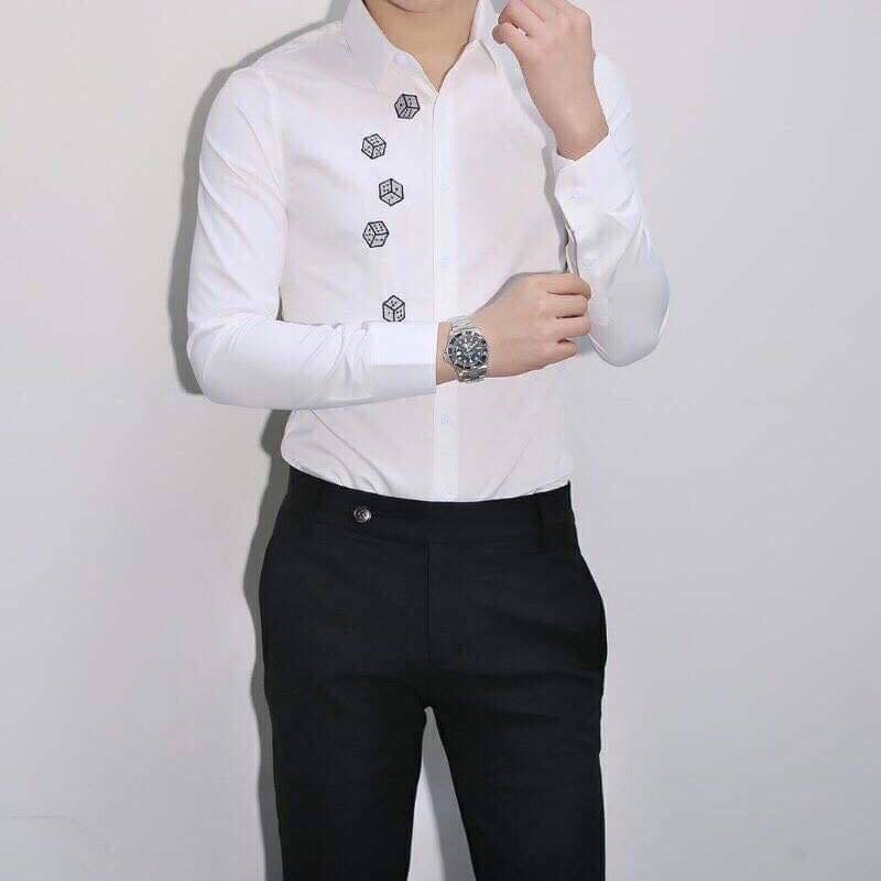 Sơ mi Nam dài tay hàn quốc cổ bẻ hàng vải cotton cao cấp ôm dáng ôm body thời trang trẻ