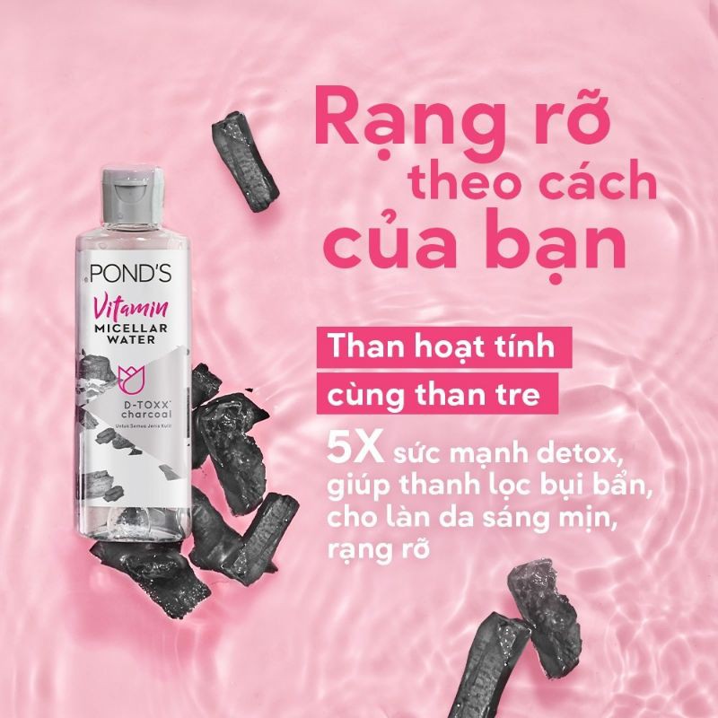 NƯỚC TẨY TRANG POND'S SẠCH SÂU VITAMIN VÀ THAN HOẠT TÍNH