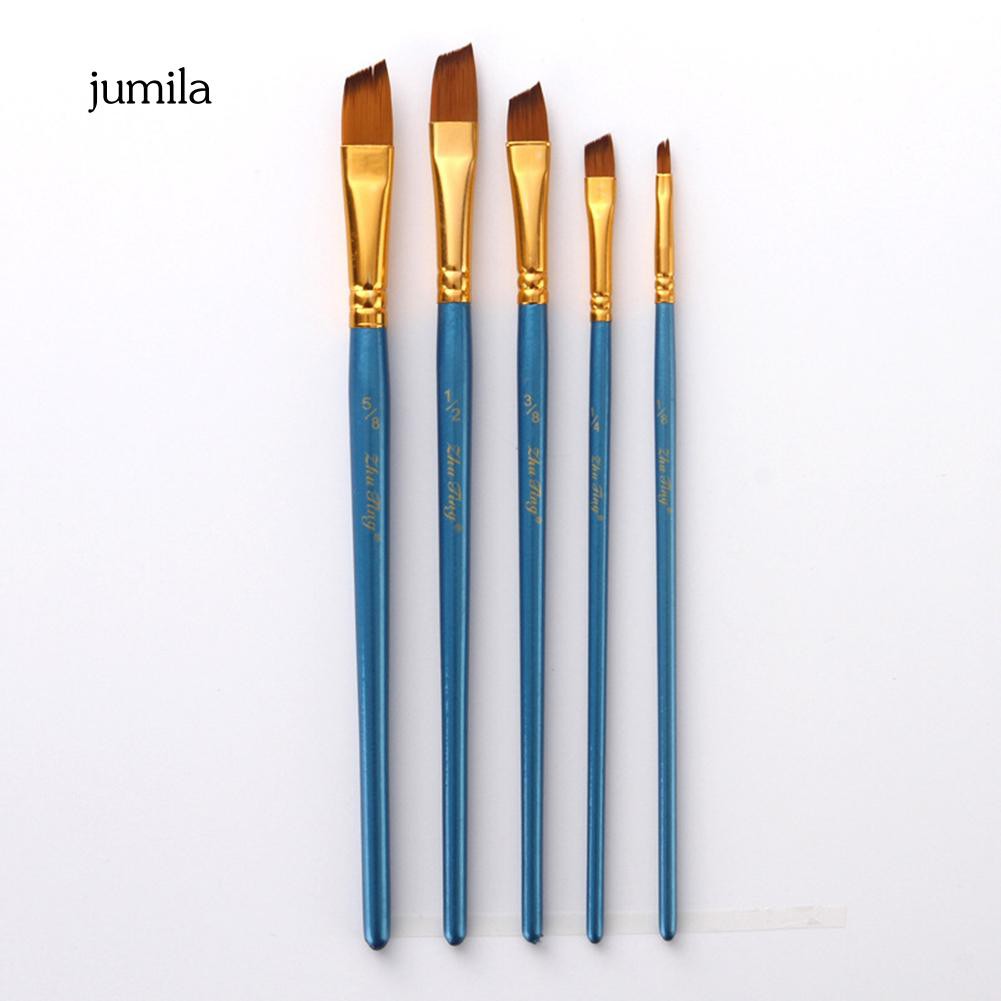 Bộ 5 cọ nylon vẽ tranh acrylic/nước/sơn dầu chuyên dụng