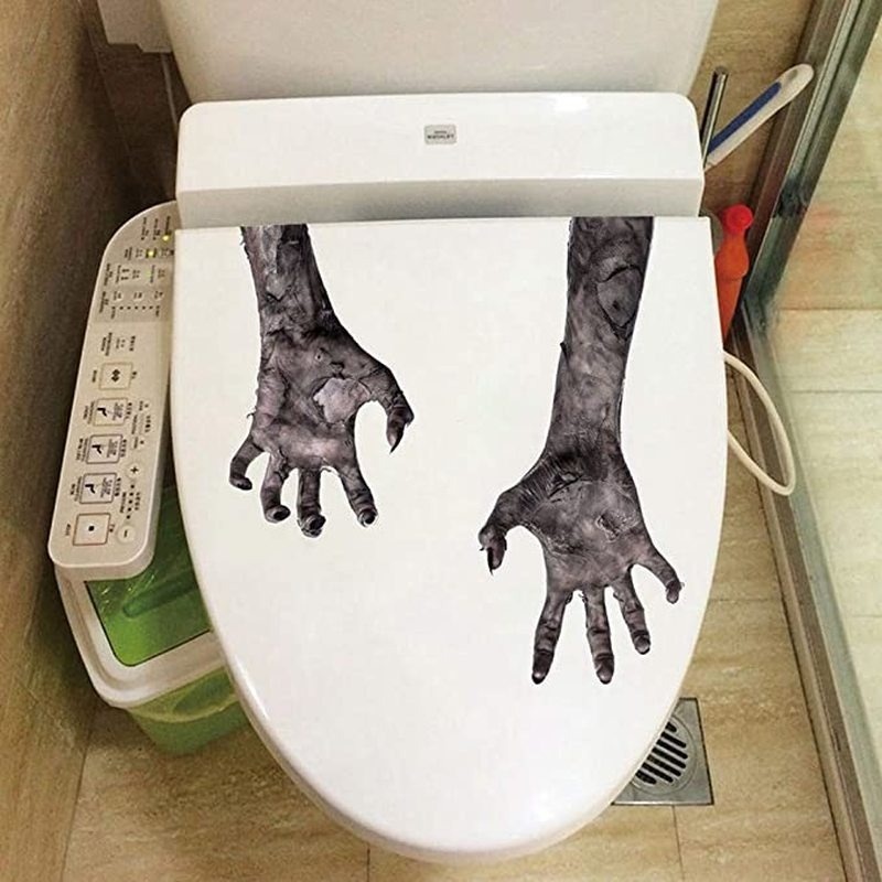 Sticker Dán Tường PVC Tự Dính Hình Bàn Tay Ma Kinh Dị 3D Trang Trí Halloween