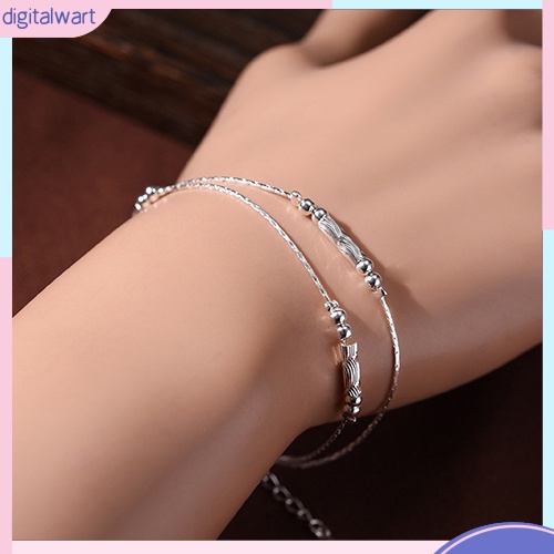 Vòng Đeo Tay Mạ Bạc Kiểu Dáng Đơn Giản Thanh Lịch Dành Cho Nữ