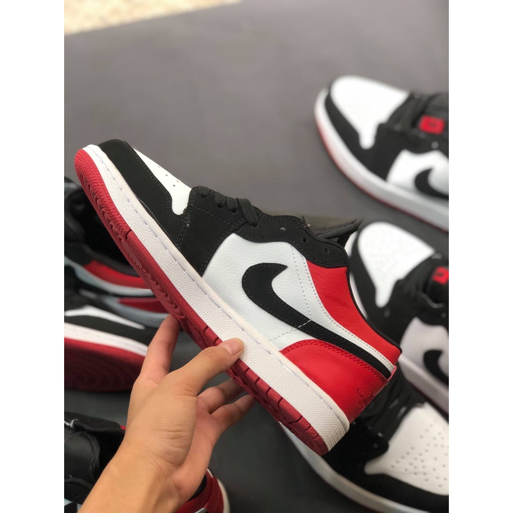 Giày jd màu đen đỏ thấp cổ nam nữ full box bill giày sneaker giá rẻ