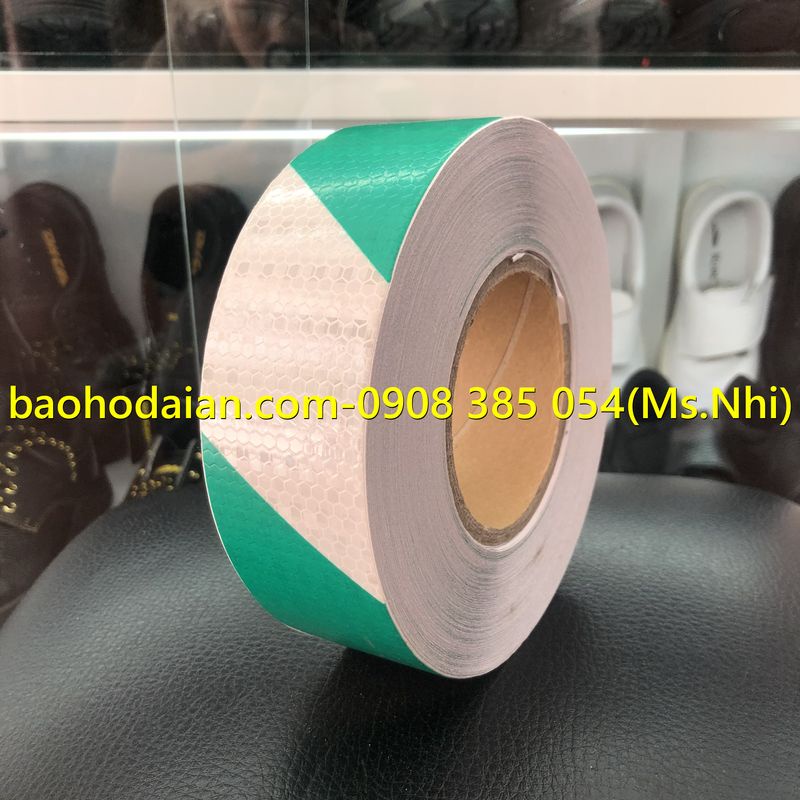 Băng keo phản quang bản 5cm hoạt tiết chéo nhiều màu lựa chọn- Hình thật