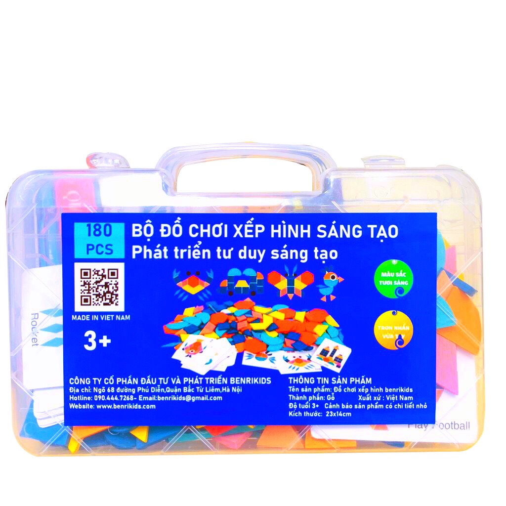 Đồ chơi ghép hình hộp xếp hình 180 chi tiết