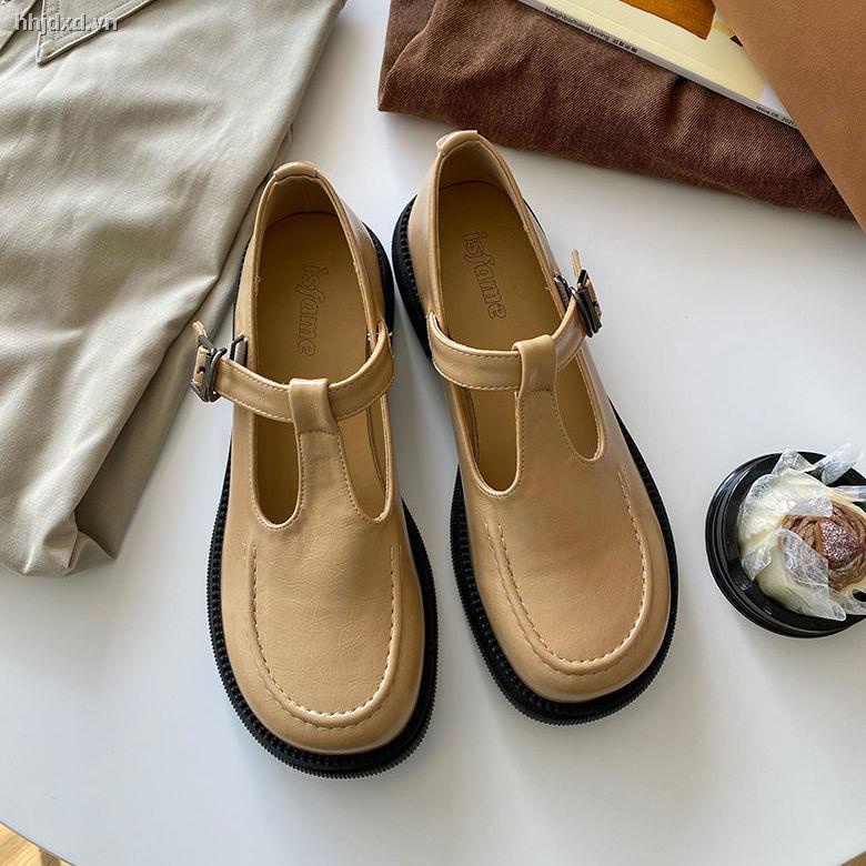 Giày da phong cách Anh quốc retro thời trang xuân thu cho nữ 2022