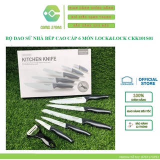 Ckk101s01 - bộ dao sứ nhà bếp cao cấp 6 món lock&lock kèm dụng cụ nạo bào - hàng chính hãng
