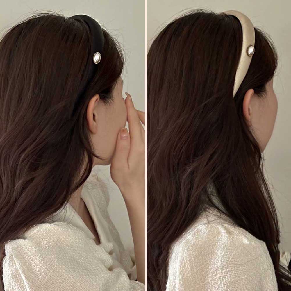 Băng Đô Mềm Co Giãn Màu Trơn Kiểu Vintage Cho Nữ Mới
