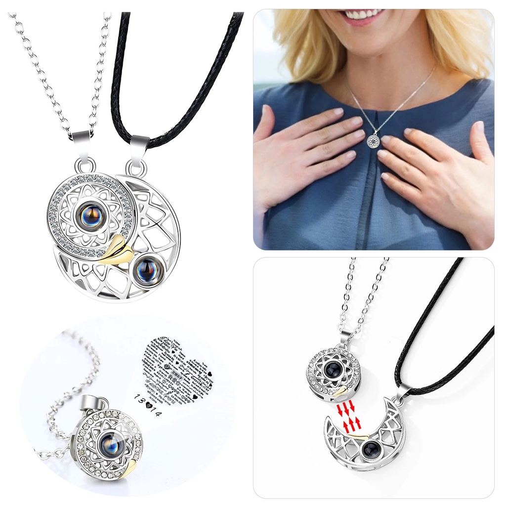 Vòng cổ 100 ngôn ngữ I Love You Sun Moon Guardian thời trang