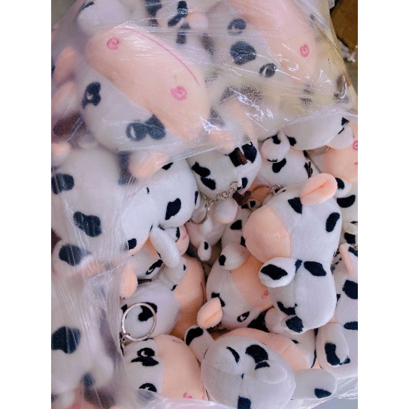 móc khóa bò sữa kute