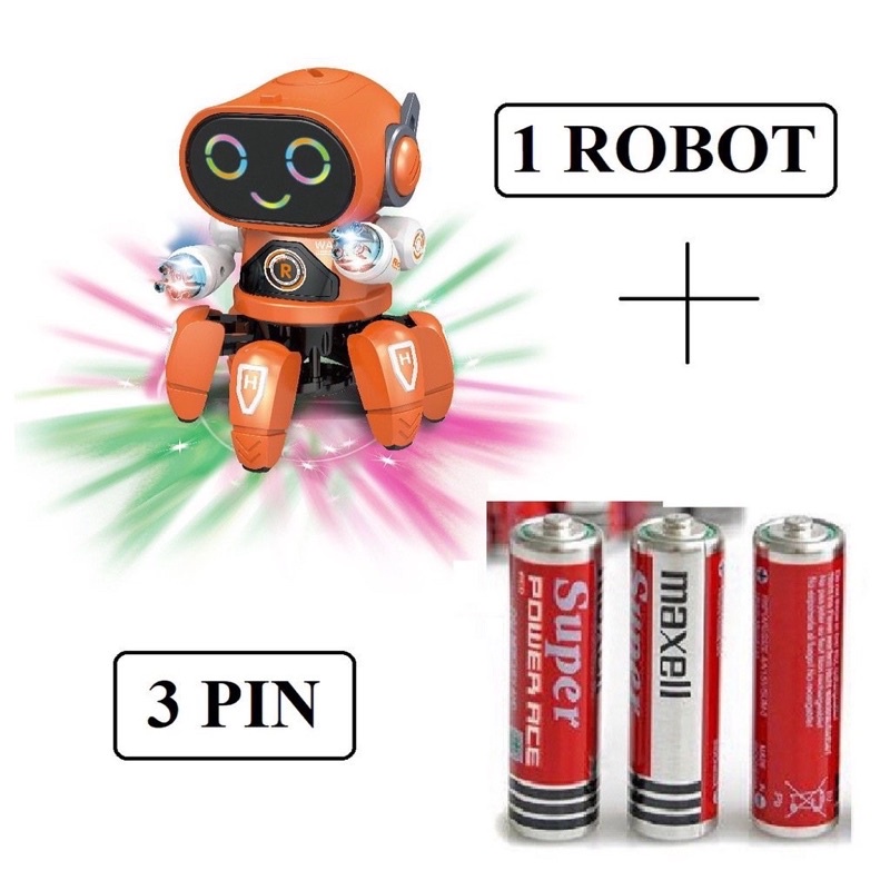 Lồng đèn Trung Thu cho bé robot đồ chơi biết nhảy nhót, phát sáng và phát nhạc vui nhộn - Tặng kèm pin