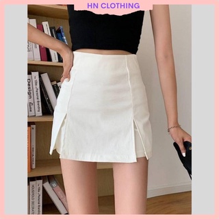 Chân váy ngắn chữ a xẻ tà đùi trước màu đen thiết kế công sở HN Clothing CV2