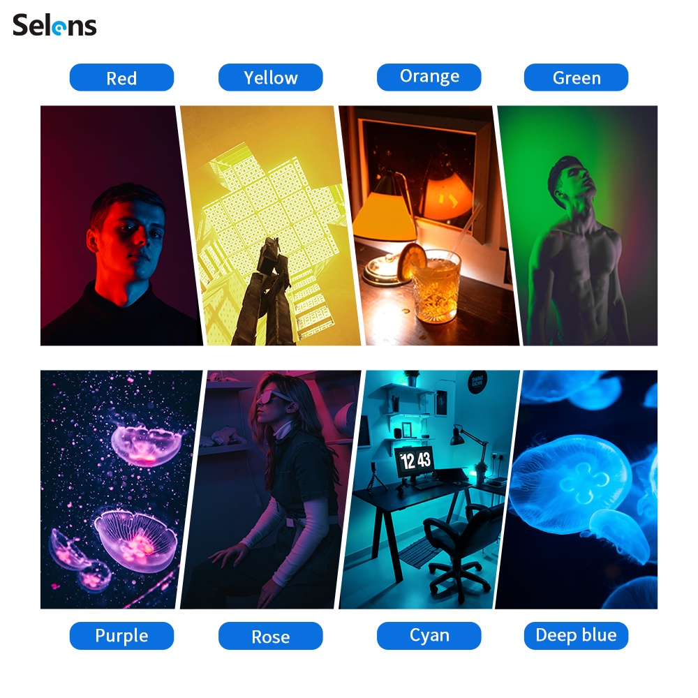 Set 20 Tấm Gel Lọc Màu Selens Trong Suốt Tạo Màu Ánh Sáng Cho Đèn Flash Chụp Ảnh/Quay Video Studio 25x25cm