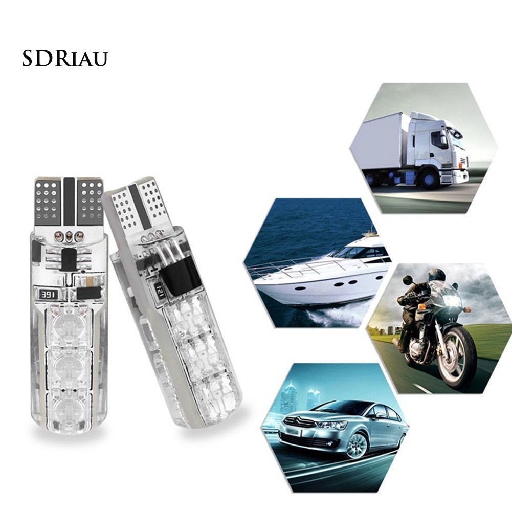 Cặp đèn LED DC12V T10 5050 6 SMD RGB đọc sách trên xe hơi+điều khiển từ xa